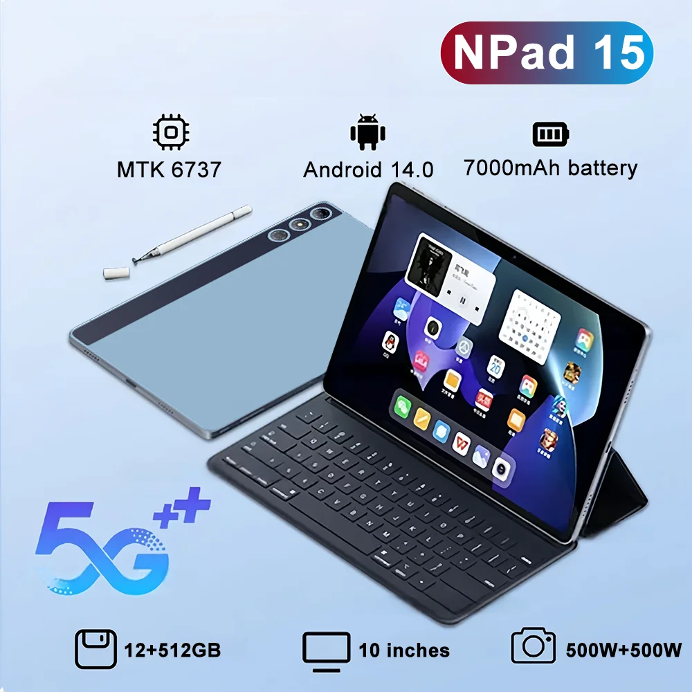 2025 New High-end Business Pad 5G Global Version 12GB+512GB Android14 10 Inch 5G SIM GPS WiFi Bluetooth Google Play Tablet PC
2025 New High-end Business Pad 5G Global Version 12GB+512GB Android14 10 Inch 5G SIM GPS WiFi Bluetooth Google Play Tablet PC