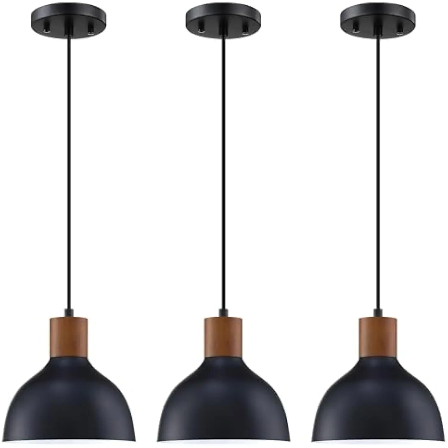 3 Pack 1 Light 8” Vintage Pendant Light Fixtures,Industrial Hammer Metal Hanging Light Rubber Wood Black Finish Pendant Lamp fo
3 Pack 1 Light 8” Vintage Pendant Light Fixtures,Industrial Hammer Metal Hanging Light Rubber Wood Black Finish Pendant Lamp fo