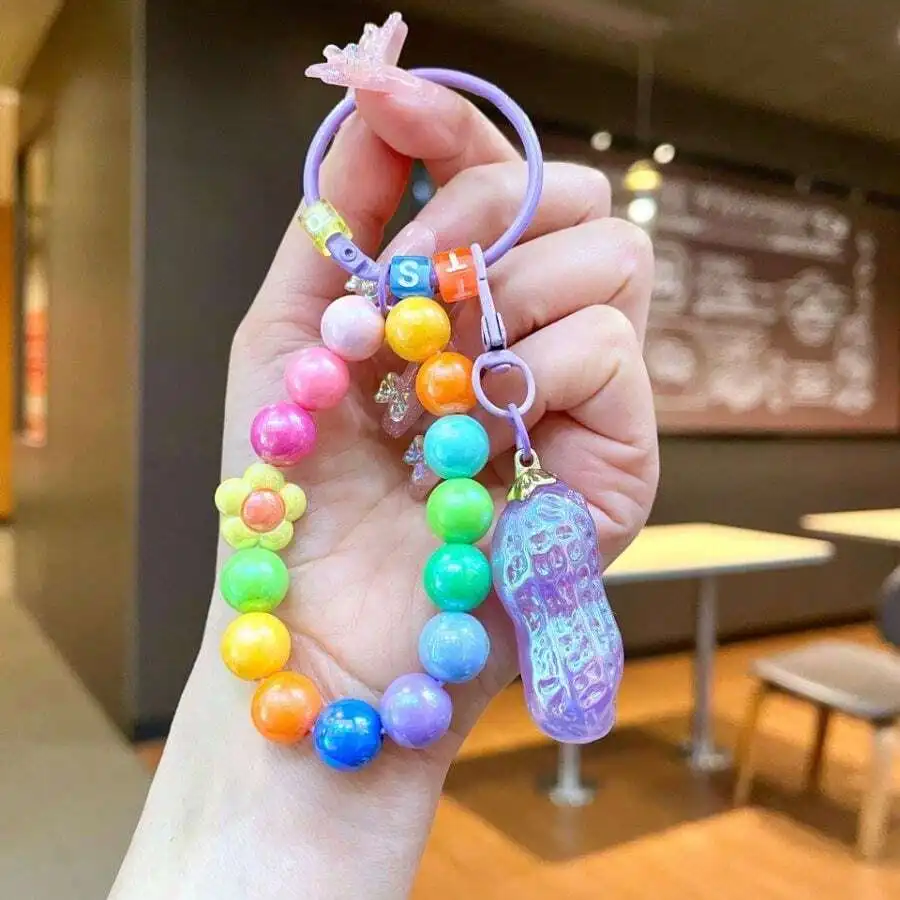 Cute Simulation Peanut And Rainbow Bead Keychain For Adults Mobile Phone Charm Decoration
Cute Simulation Peanut And Rainbow Bead Keychain For Adults Mobile Phone Charm Decoration