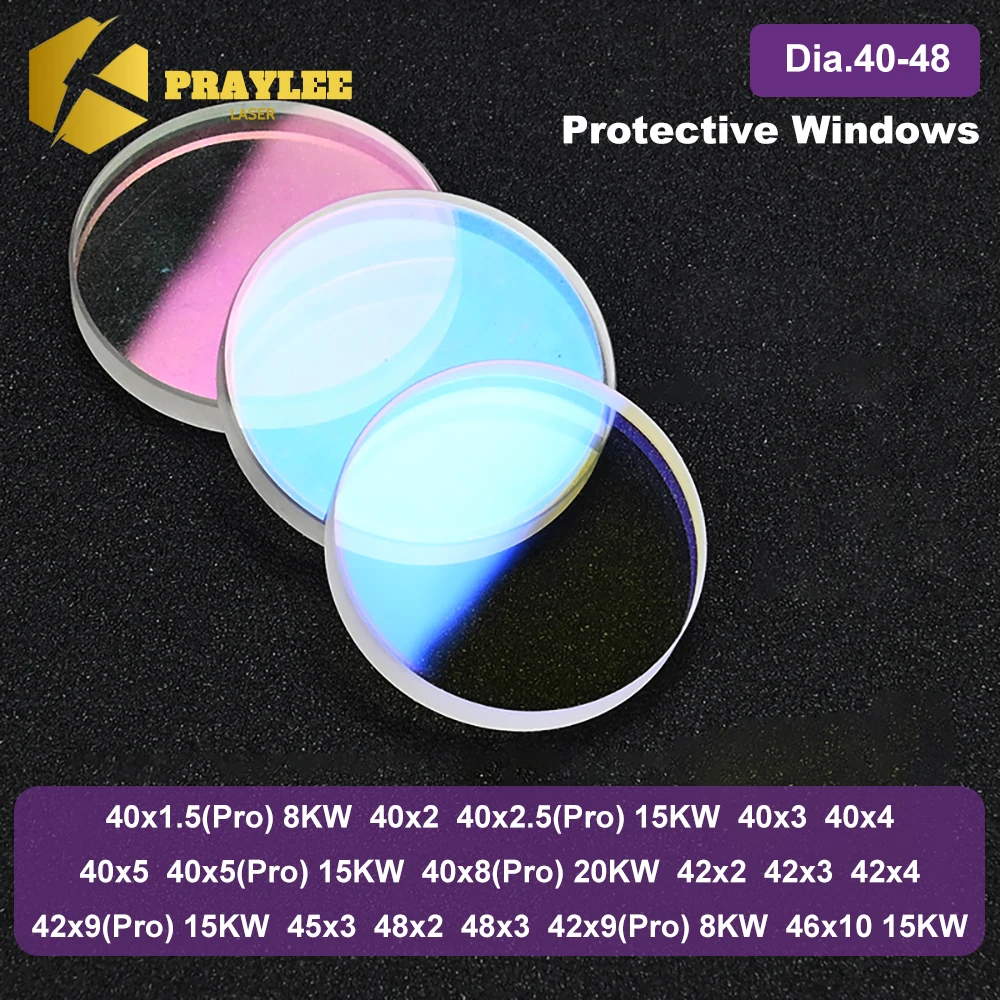 Praylee Laser Lenses Protective Windows Fused Silica Dia40-48mm 40x5 40x8 48x2 for Precite Raytools Bodor Laser Cutting Head
Praylee Laser Lenses Protective Windows Fused Silica Dia40-48mm 40x5 40x8 48x2 for Precite Raytools Bodor Laser Cutting Head