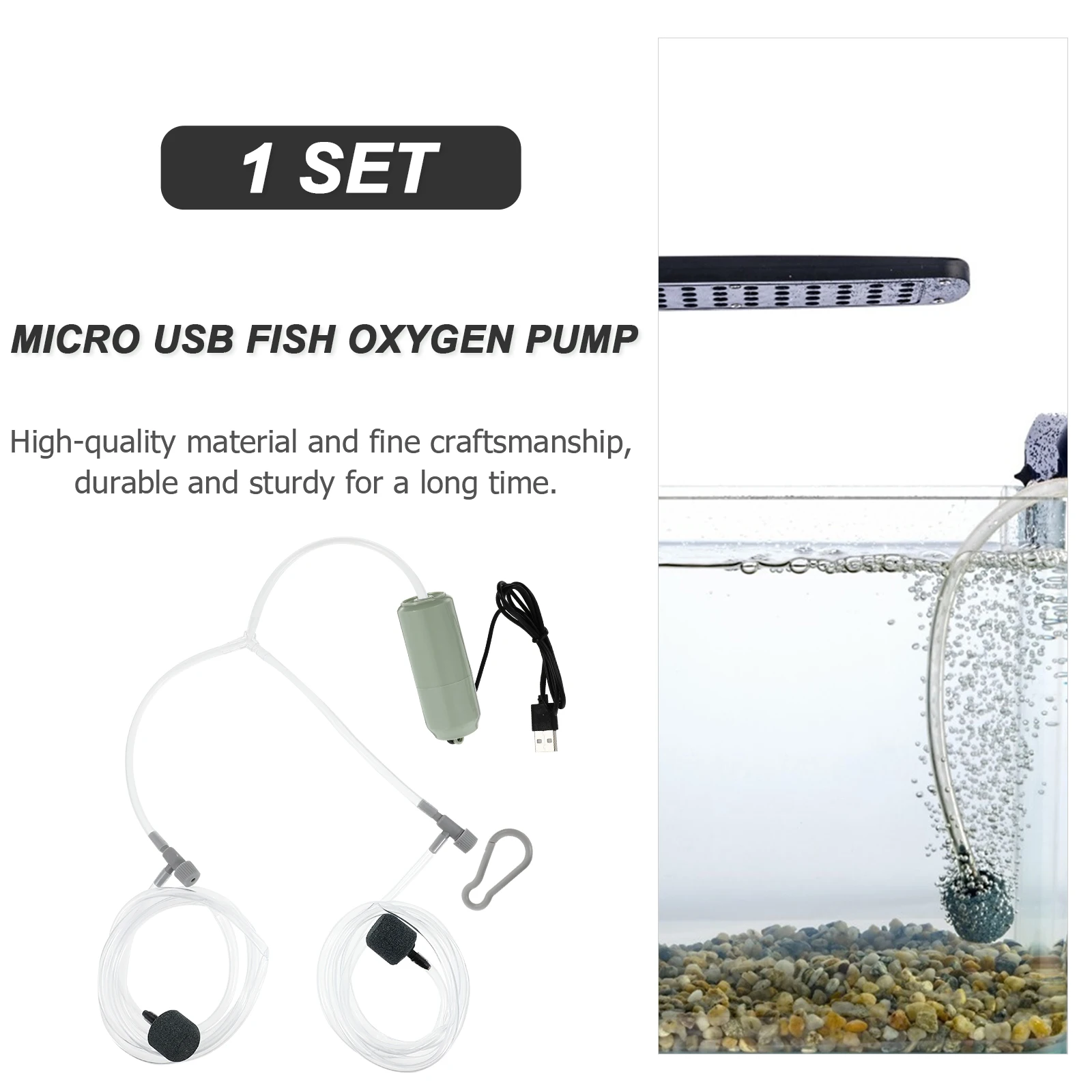 Oxygen Pump for Fish Tank Aquarium Mini Air Pump USB Aerator Pumps Home Outdoor ABS Copper Material Easy Install Practical
Oxygen Pump for Fish Tank Aquarium Mini Air Pump USB Aerator Pumps Home Outdoor ABS Copper Material Easy Install Practical