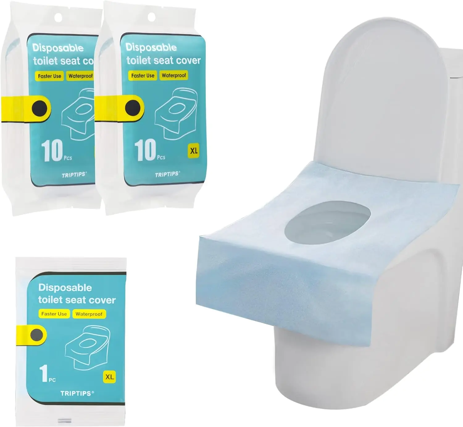 Disposable Toilet Seat Covers XL 20 Pack | No Sticker, Faster Use | Waterproof, Individually Wrapped for Travel, Public Restroom, Airplane
Disposable Toilet Seat Covers XL 20 Pack | No Sticker, Faster Use | Waterproof, Individually Wrapped for Travel, Public Restroom, Airplane