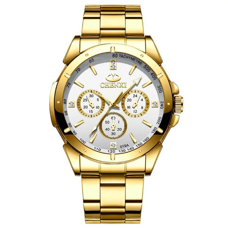 CHENXI Men's Watches Luxury Golden Stainless Steel Quartz Wristwatches Men Business Watches Relogio Masculino Horloge Mannen
CHENXI Men's Watches Luxury Golden Stainless Steel Quartz Wristwatches Men Business Watches Relogio Masculino Horloge Mannen