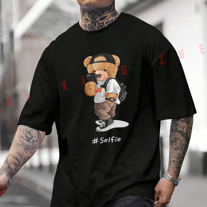 Men Clothing New Best Of Trendy Bear Selfie Design Cotton Moto T-Shirt Casual Short Sleeve O-neck Tshirt Summer Top Tees
Men Clothing New Best Of Trendy Bear Selfie Design Cotton Moto T-Shirt Casual Short Sleeve O-neck Tshirt Summer Top Tees