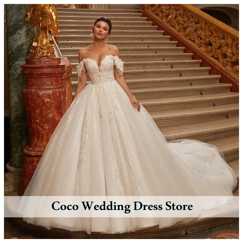 Изысканные свадебные платья на заказ с открытыми плечами, аппликациями и бисером, бальные платья для невесты, принцессы, больших размеров, Vestido De Novia
Изысканные свадебные платья на заказ с открытыми плечами, аппликациями и бисером, бальные платья для невесты, принцессы, больших размеров, Vestido De Novia