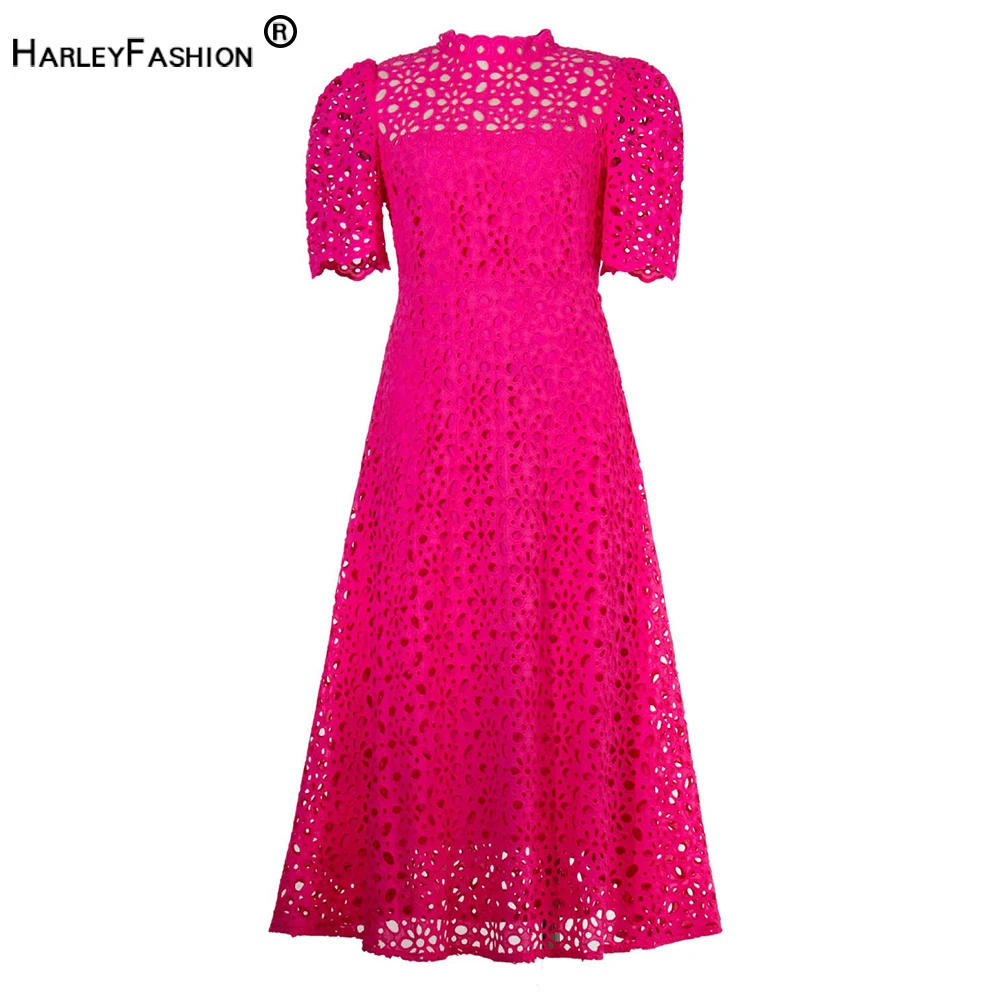Romantic French Luxury Lace Embrodiery Design Short Sleeve Hole Hollow Out Elegant New Summer Women Long Dress
Romantic French Luxury Lace Embrodiery Design Short Sleeve Hole Hollow Out Elegant New Summer Women Long Dress
