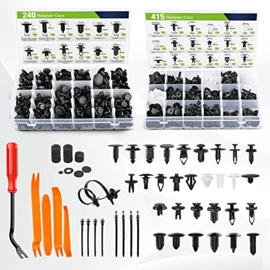 Car Bumper Retainer, 30 Sizes Auto Plastic Push Rivets Set with Fastener Remover for Toyota Gm Ford Honda Chrysler
Car Bumper Retainer, 30 Sizes Auto Plastic Push Rivets Set with Fastener Remover for Toyota Gm Ford Honda Chrysler