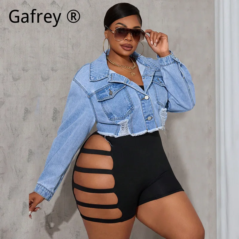 Women Plus Size 5XL 4XL XXXL XXL XL 1XL Long Sleeve Ripped Denim Jacket New Fashion Hole Jean Coat Casual Streetwear Outerwear
Women Plus Size 5XL 4XL XXXL XXL XL 1XL Long Sleeve Ripped Denim Jacket New Fashion Hole Jean Coat Casual Streetwear Outerwear