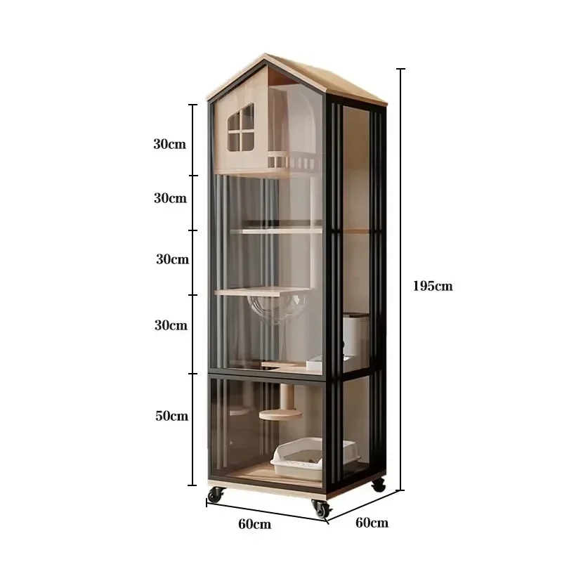 S No cat villa with toilet integrated small apartment household solid wood panoramic cat cage
S No cat villa with toilet integrated small apartment household solid wood panoramic cat cage