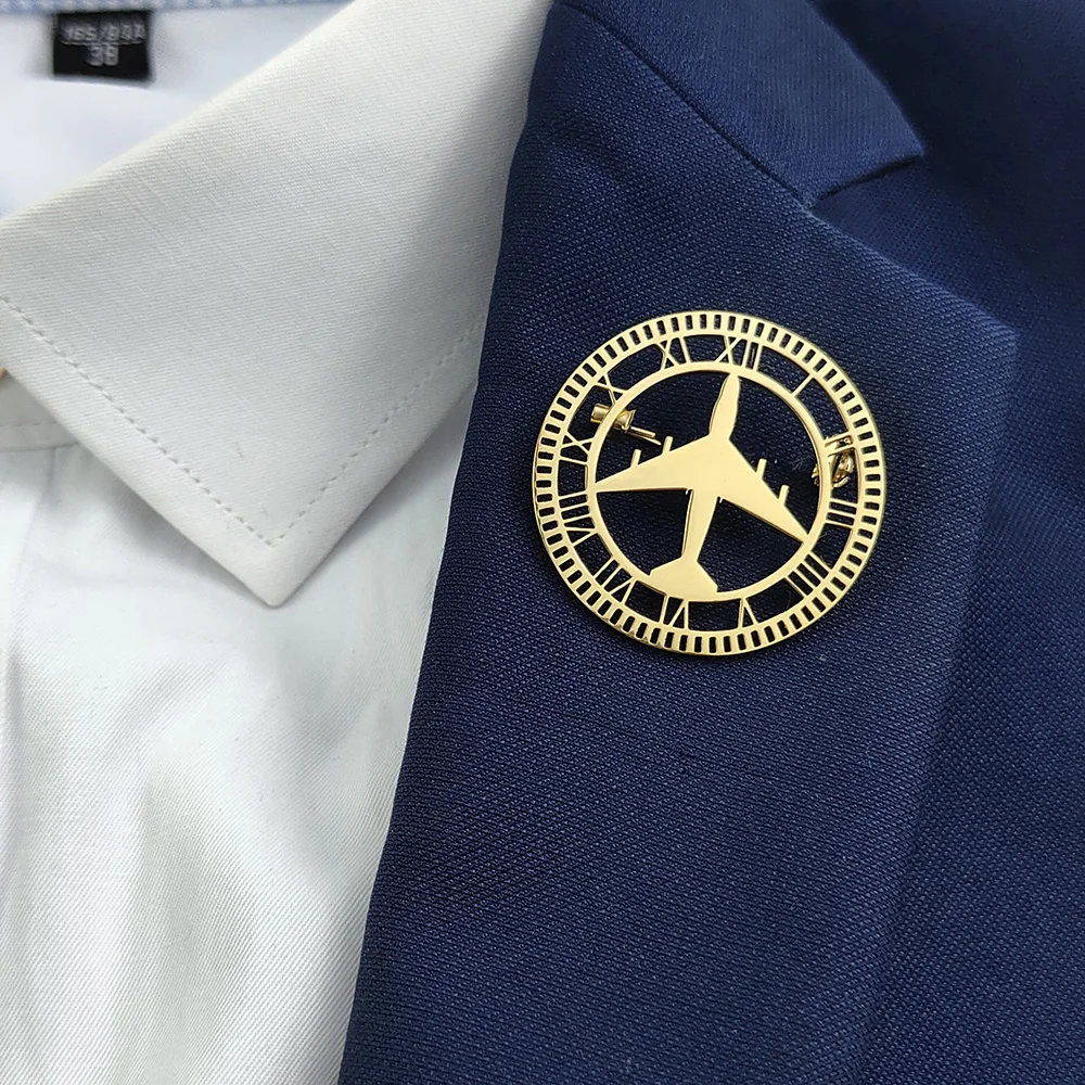 Advanced design stainless steel brooch: Roman numerals and fighter design, fashionable lapel pin, boyfriend gift
Advanced design stainless steel brooch: Roman numerals and fighter design, fashionable lapel pin, boyfriend gift