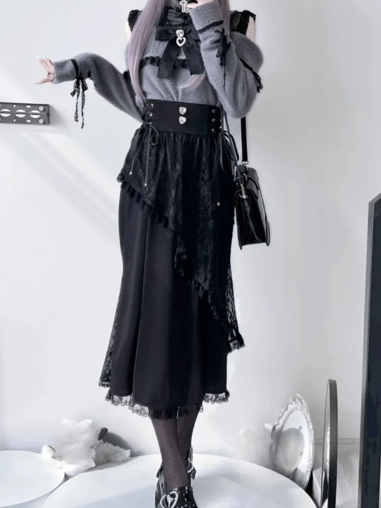 Японские женские нерегулярные кружевные лоскутные юбки Harajuku, винтажные повязки Лолиты jupe 2025 Y2k Эстетический гранж с высокой талией Faldas
Японские женские нерегулярные кружевные лоскутные юбки Harajuku, винтажные повязки Лолиты jupe 2025 Y2k Эстетический гранж с высокой талией Faldas