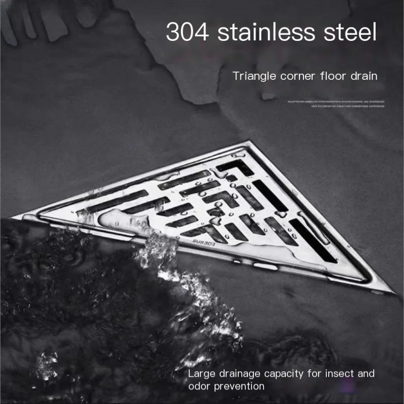 304 Stainless Steel Triangle Floor Drain Bathroom Corner Odor-Proof Anti-Blocking Floor Drain For Home Hotel Bathroom Balcony
304 Stainless Steel Triangle Floor Drain Bathroom Corner Odor-Proof Anti-Blocking Floor Drain For Home Hotel Bathroom Balcony
