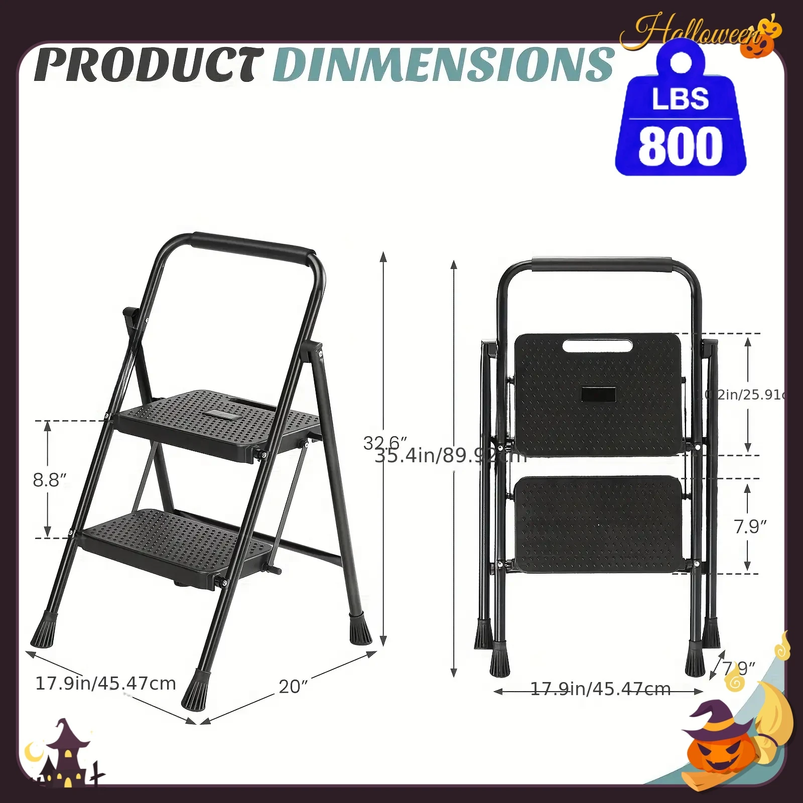 Heavy-Duty 800lb Capacity Folding Step Ladder Stool with Storage Shelf - 2/3/4-Step Steel Ladder, Wide Non-Slip Treads, Lightweight & Portable, Heavy-Duty Metal Frame for,, Workshop - Ideal Gift (Black) - Supports s &
Heavy-Duty 800lb Capacity Folding Step Ladder Stool with Storage Shelf - 2/3/4-Step Steel Ladder, Wide Non-Slip Treads, Lightweight & Portable, Heavy-Duty Metal Frame for,, Workshop - Ideal Gift (Black) - Supports s &