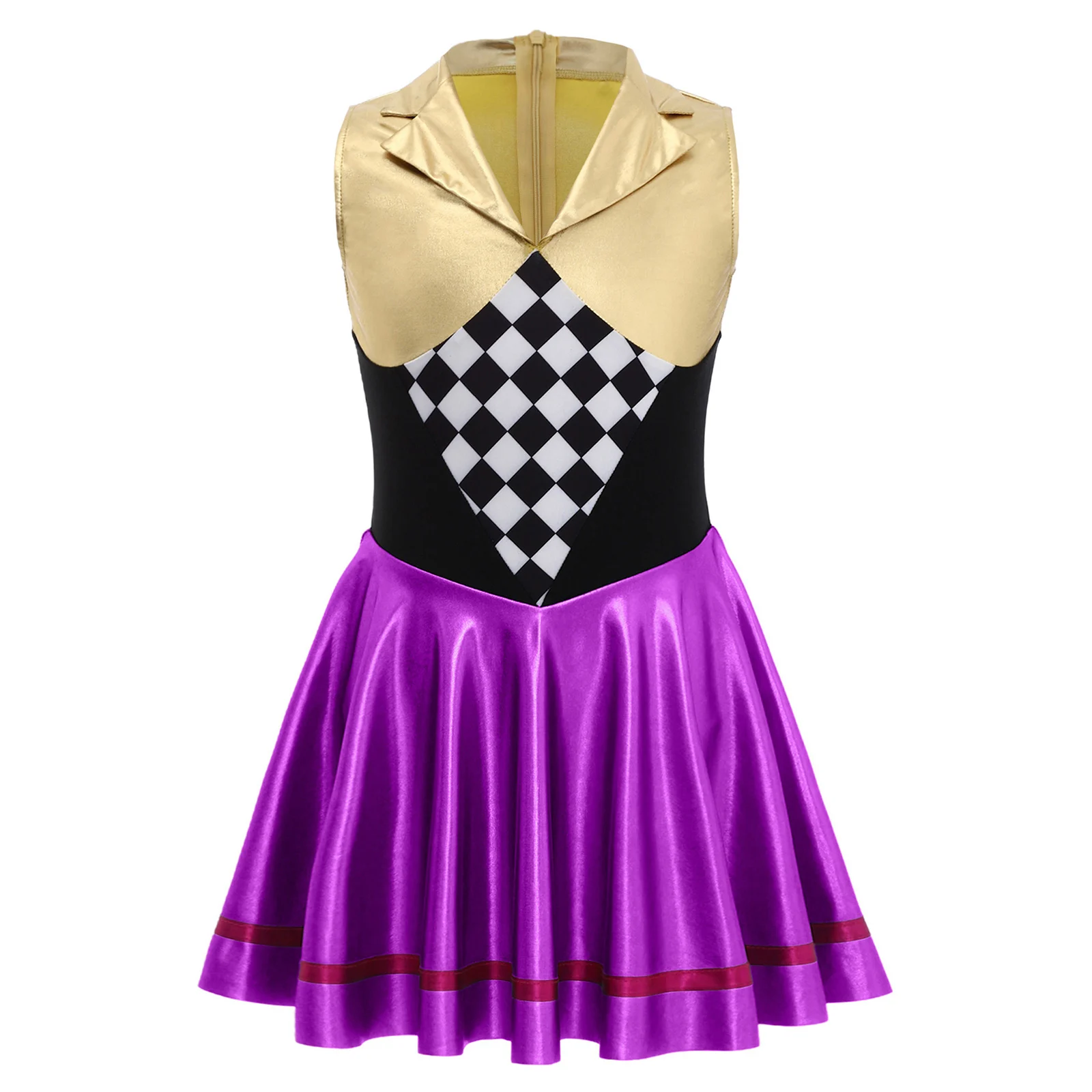 Girls Mad Hat Movie Inspired Costume Metallic Sleeveless Dance Leotard Dress with Built-In Briefs for Halloween Cosplay Carnival
Girls Mad Hat Movie Inspired Costume Metallic Sleeveless Dance Leotard Dress with Built-In Briefs for Halloween Cosplay Carnival