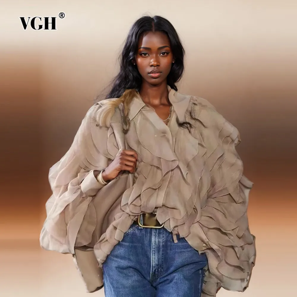 VGH Solid Patchwork Lace Up Casual Shirts For Women Lapel Long Sleeve Spliced Single Breasted Minimalaist Loose Blouses Female
VGH Solid Patchwork Lace Up Casual Shirts For Women Lapel Long Sleeve Spliced Single Breasted Minimalaist Loose Blouses Female