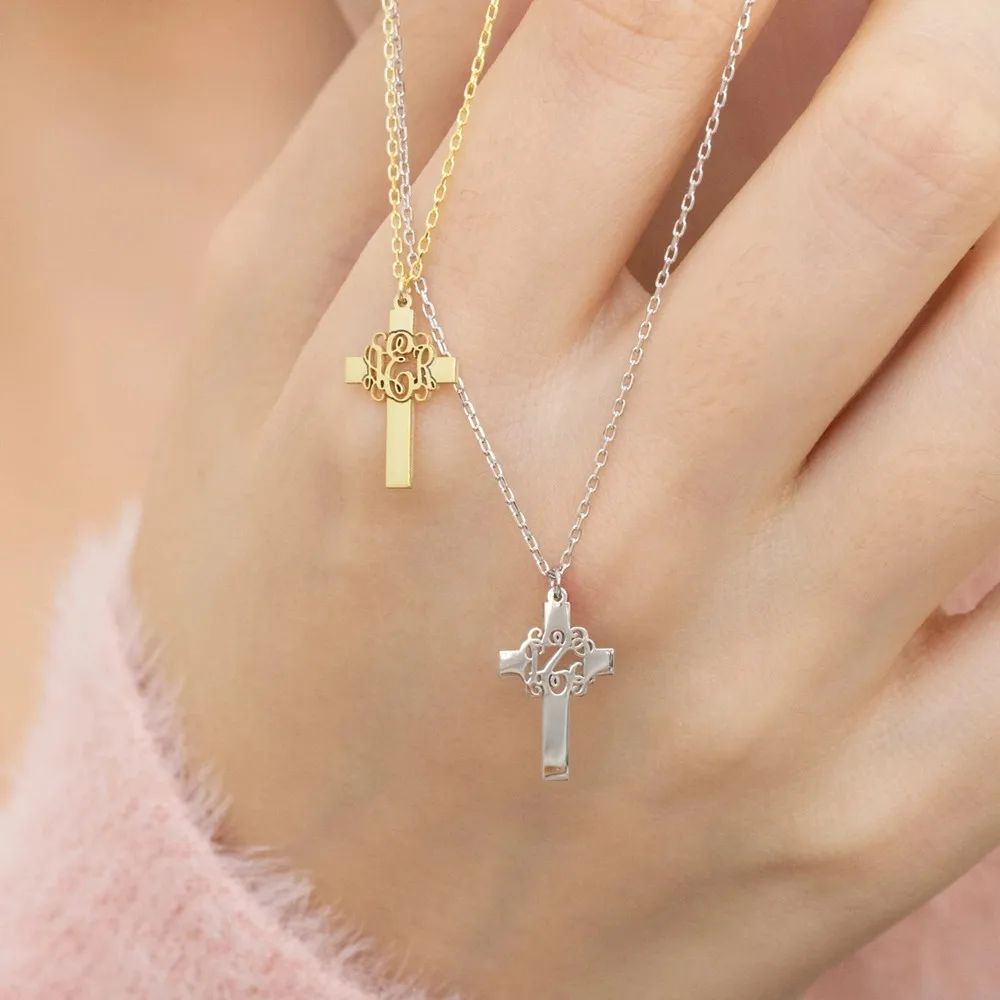 Custom Monogram Cross Necklace Gold Plated Stainless Steel Personalized Initial Necklace for Women Birthday Gift
Custom Monogram Cross Necklace Gold Plated Stainless Steel Personalized Initial Necklace for Women Birthday Gift