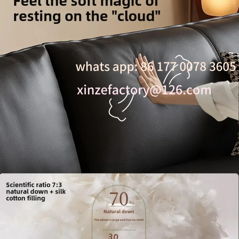 Customizable Leather sofa Italian minimalist modern first-layer cowhide black straight row
Customizable Leather sofa Italian minimalist modern first-layer cowhide black straight row