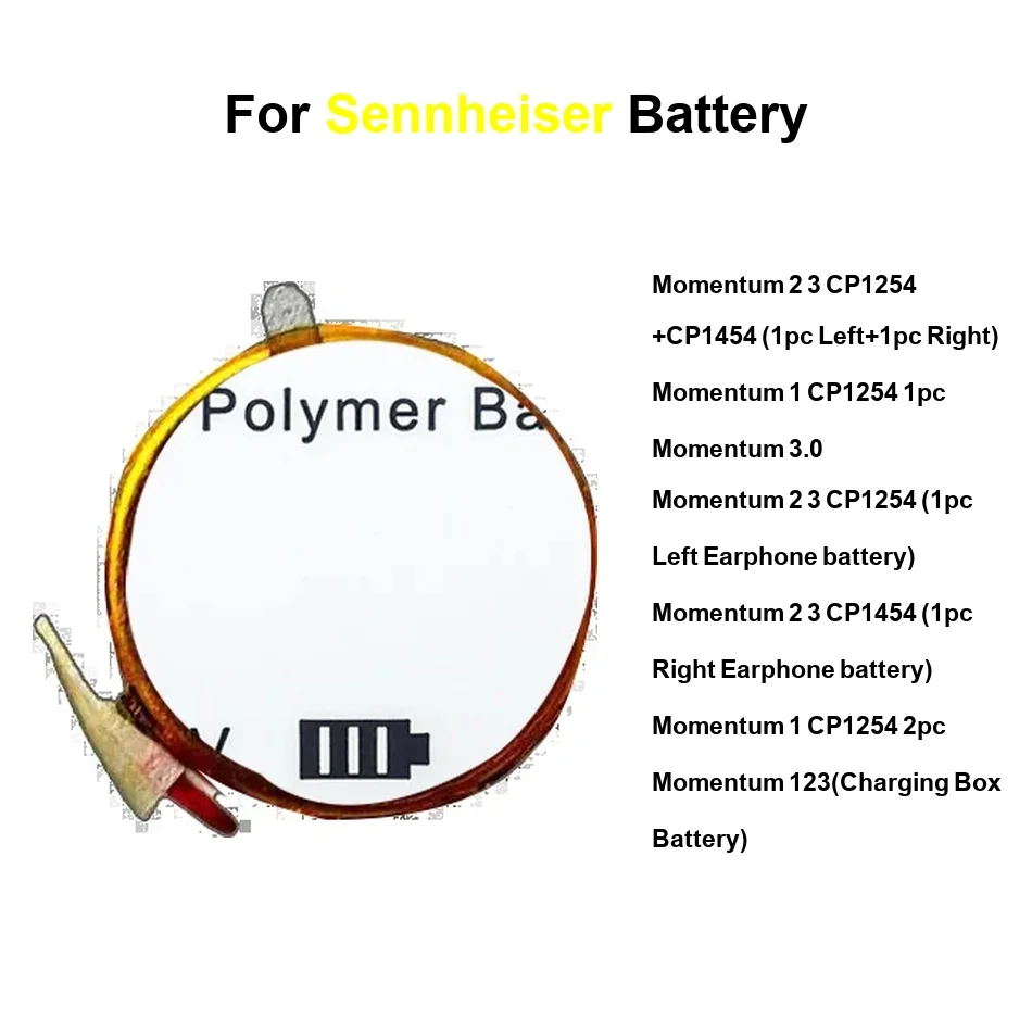 Аккумулятор для мобильного телефона с длительным сроком службы 200-1050 мАч для беспроводных наушников Sennheiser Momentum 3 True Wireless 123Mtwm3ietwm3aebtcharing 2
Аккумулятор для мобильного телефона с длительным сроком службы 200-1050 мАч для беспроводных наушников Sennheiser Momentum 3 True Wireless 123Mtwm3ietwm3aebtcharing 2