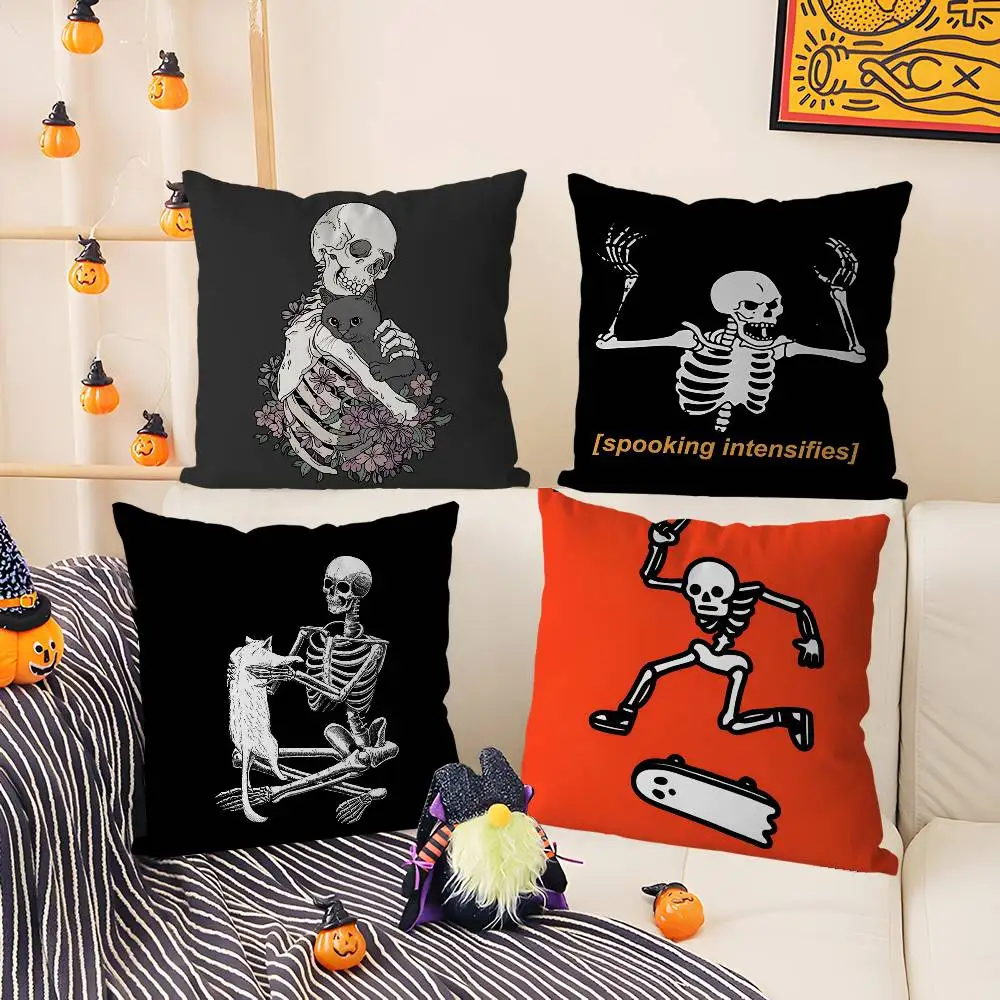 Creepy Skeleton Cat Halloween Pillow Case Short plush Double-sided Print Square Throw Pillow Covers Sofa Home Cushion Decor
Creepy Skeleton Cat Halloween Pillow Case Short plush Double-sided Print Square Throw Pillow Covers Sofa Home Cushion Decor