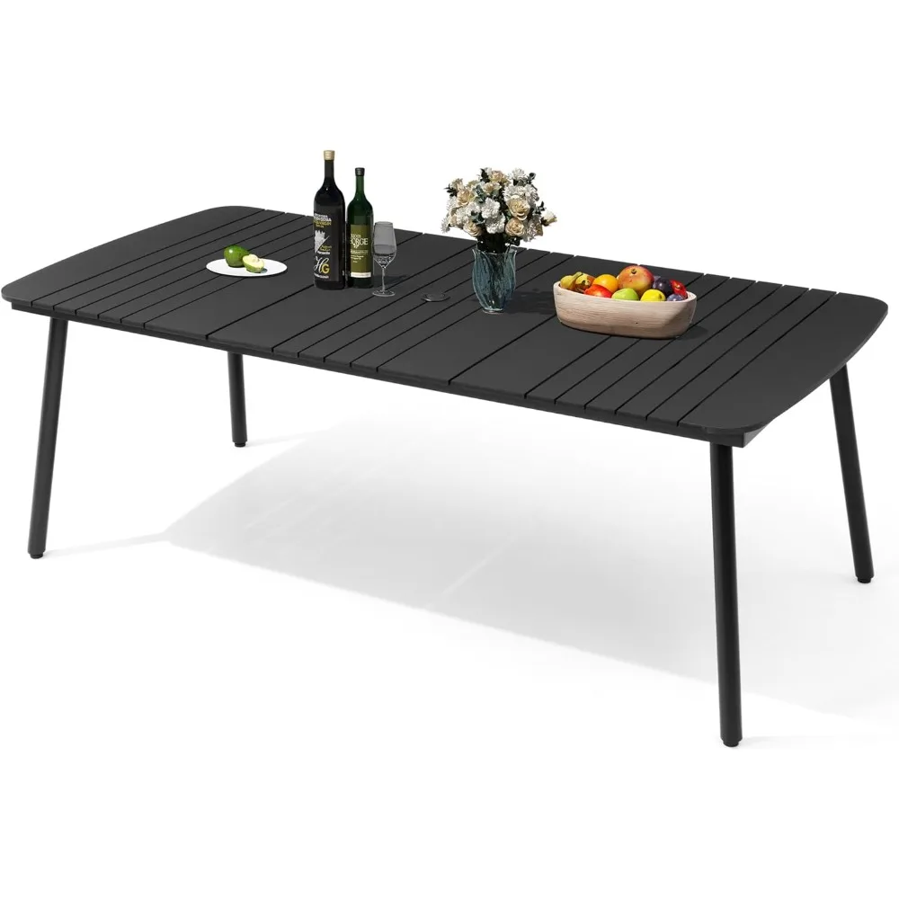 Обеденный стол на открытом воздухе для 6-8,Slatt Design, современный, алюминий, прямоугольный, с отверстием для зонта, уличные столы для легкой сборки
Обеденный стол на открытом воздухе для 6-8,Slatt Design, современный, алюминий, прямоугольный, с отверстием для зонта, уличные столы для легкой сборки