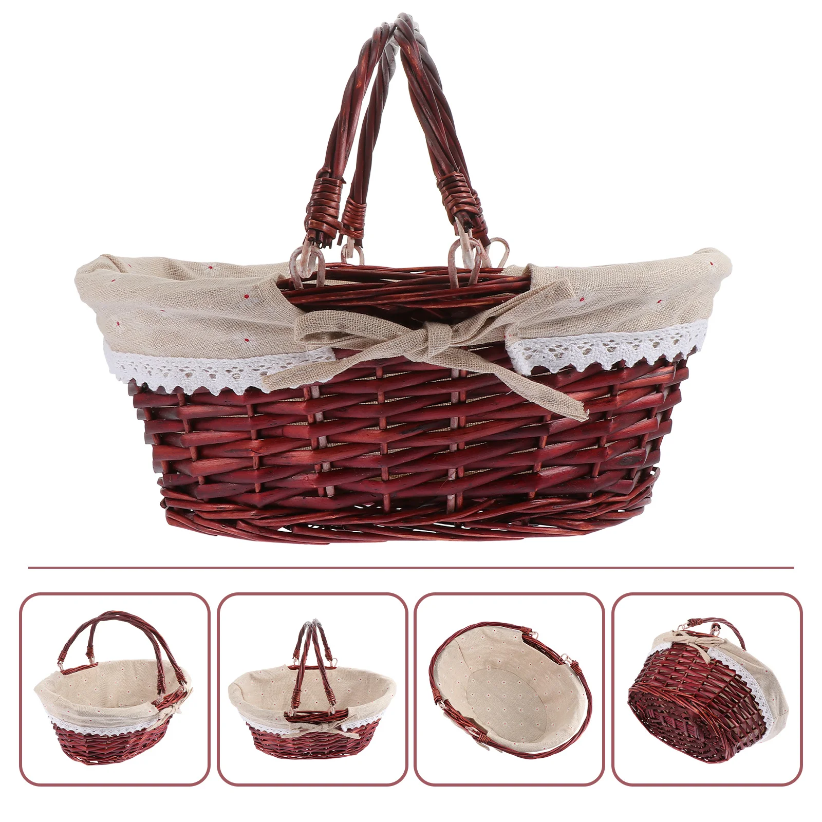Wicker Hamper Storage Basket Food Home Decorative Portable Tote Woven Handheld Fruit Brown Picnic Simple
Wicker Hamper Storage Basket Food Home Decorative Portable Tote Woven Handheld Fruit Brown Picnic Simple