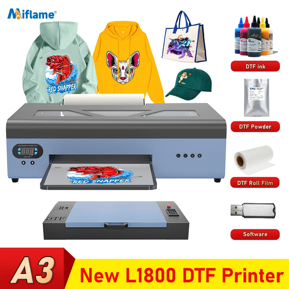 L1800 DTF принтер A3 DTF переносной принтер с рулонным питателем непосредственно в пленку A3 T рубашка печатная машина для всех тканей DIY печать
L1800 DTF принтер A3 DTF переносной принтер с рулонным питателем непосредственно в пленку A3 T рубашка печатная машина для всех тканей DIY печать