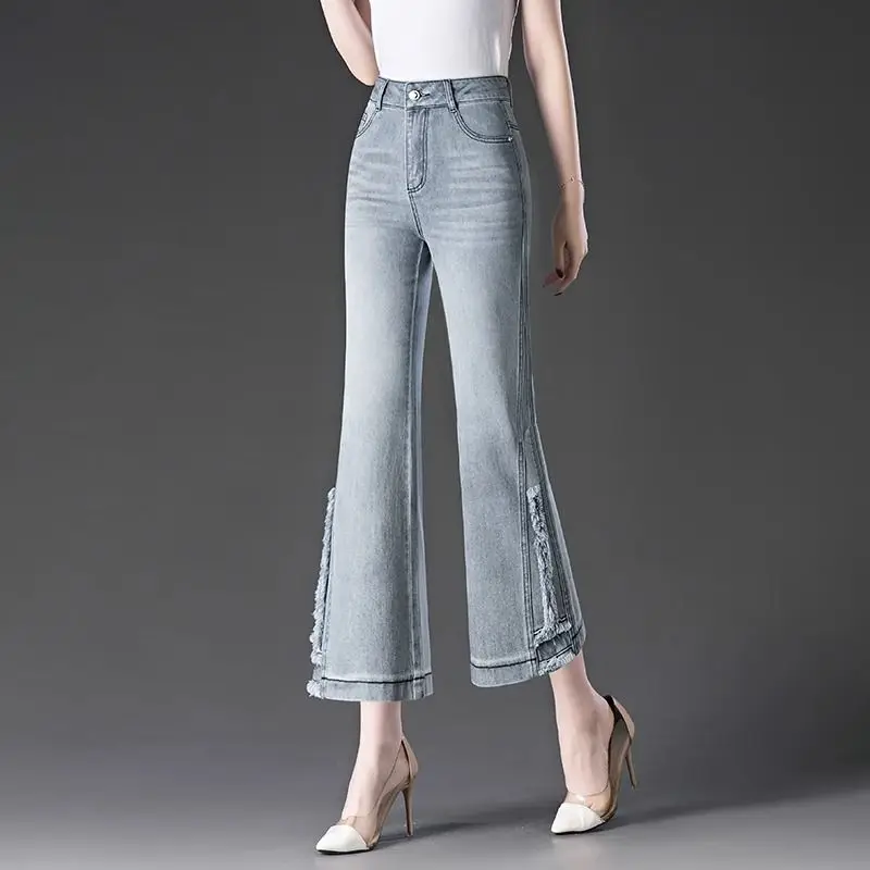 Women's Smoke Gray Flared Jeans 2026 Summer Thin Petite Nine Points Denim Pants Casual High Waist Bootcut Trousers
Women's Smoke Gray Flared Jeans 2026 Summer Thin Petite Nine Points Denim Pants Casual High Waist Bootcut Trousers