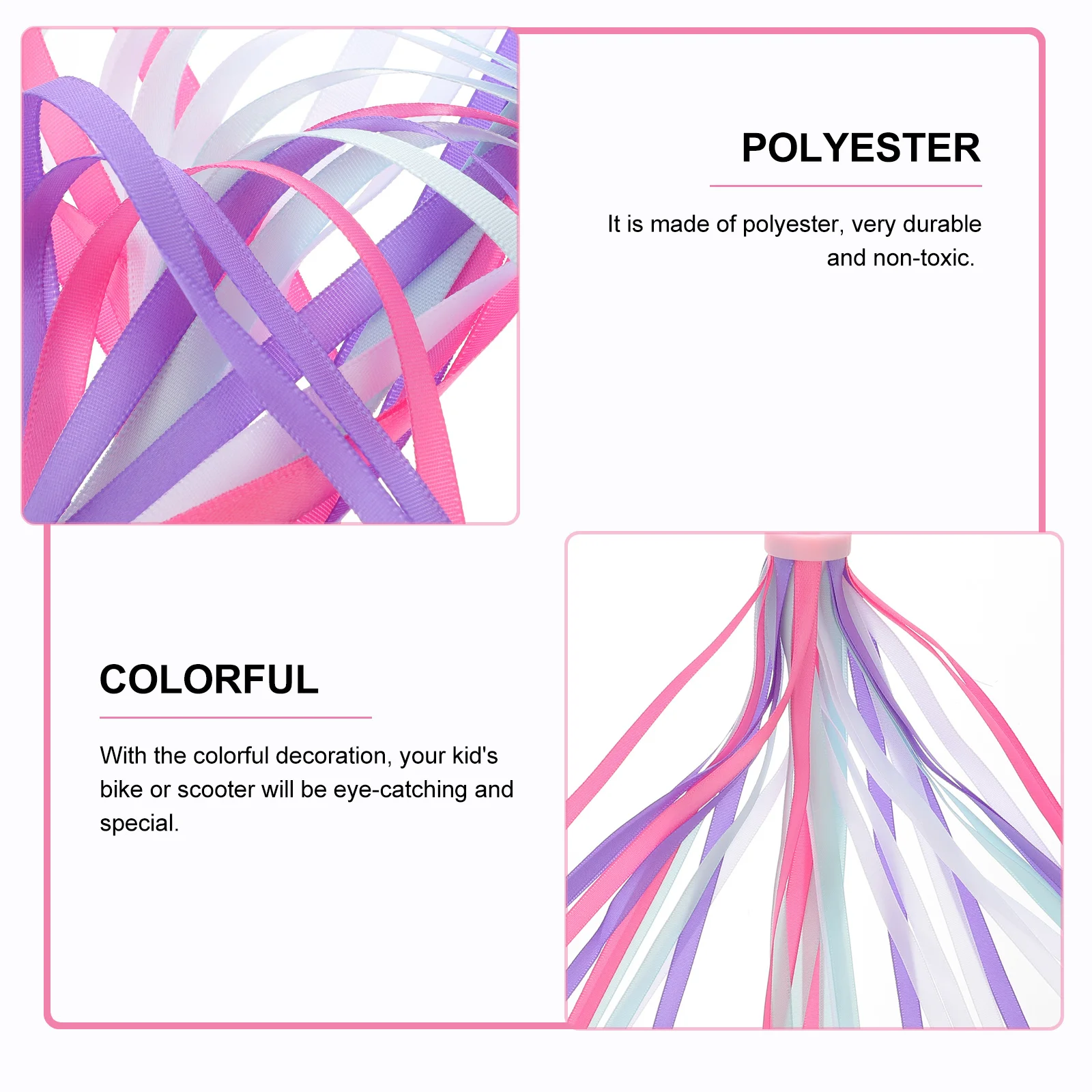 A Pair Of Bike Handlebar Streamers Colorful Scooter Tassels Sparkly Windproof Easy Install For 'S Bikes Tricycles
A Pair Of Bike Handlebar Streamers Colorful Scooter Tassels Sparkly Windproof Easy Install For 'S Bikes Tricycles