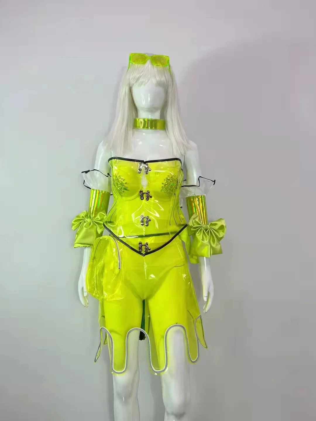 Festival Rave Show Nightclub Bar Performance DS Costume Yellow Color Ball Bikini Suit Outfit Women Dancer Team Sexy Stage Wear
Festival Rave Show Nightclub Bar Performance DS Costume Yellow Color Ball Bikini Suit Outfit Women Dancer Team Sexy Stage Wear