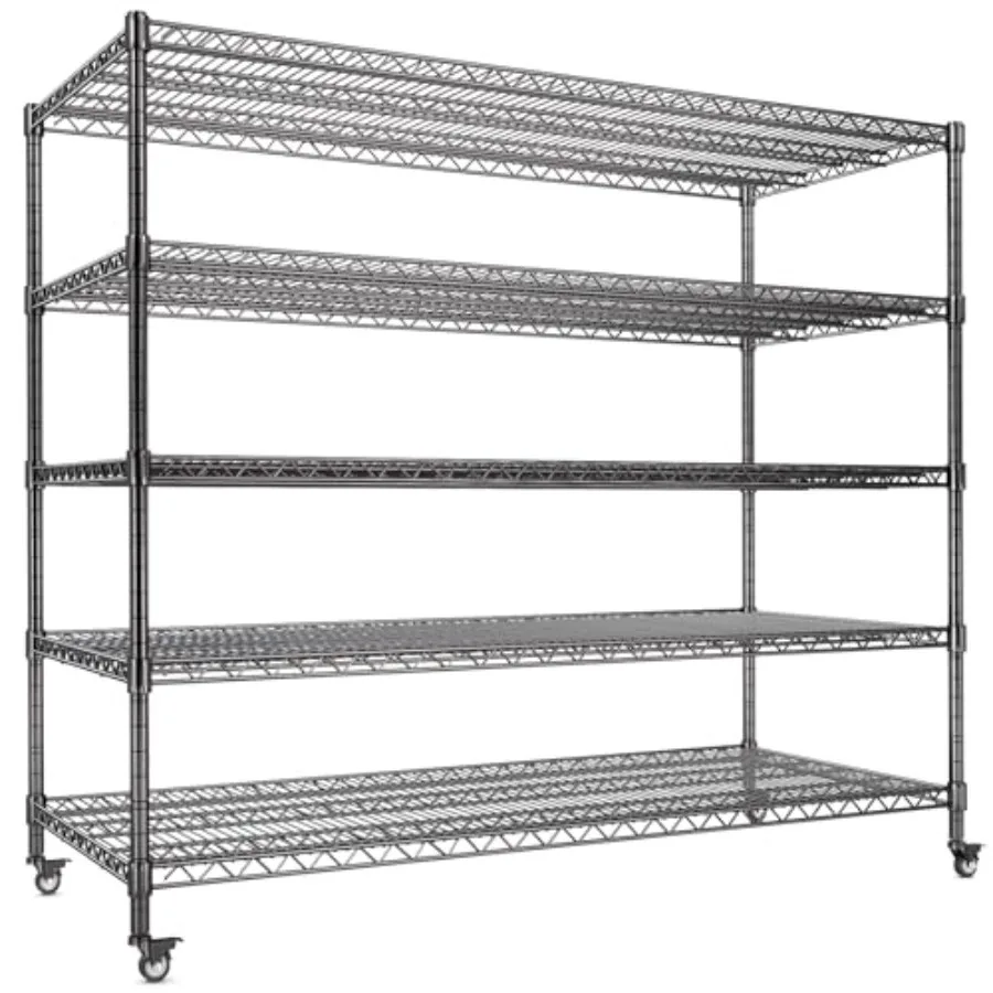 60” W Storage Shelves Heavy Duty | 5 Tier Wire Shelving | 3500 LBS Metal Shelving Garage Shelving Units and Storage Rolling Wire
60” W Storage Shelves Heavy Duty | 5 Tier Wire Shelving | 3500 LBS Metal Shelving Garage Shelving Units and Storage Rolling Wire
