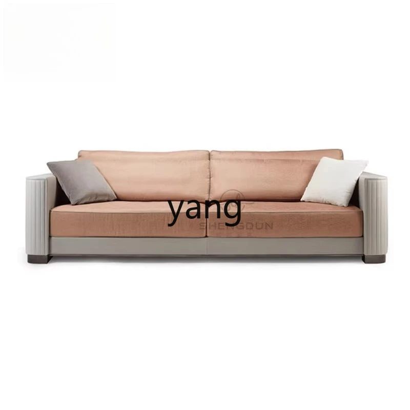 LT modern light luxury double triple skin fabric combined with stainless steel living room sofa
LT modern light luxury double triple skin fabric combined with stainless steel living room sofa