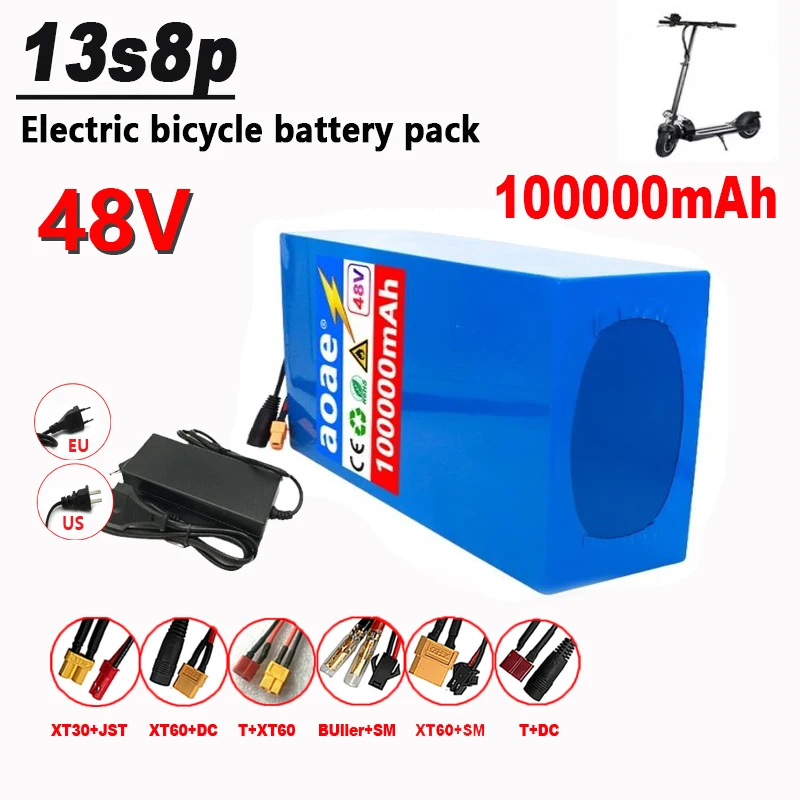 48V 100Ah 18650 13S8P lithium battery pack large capacity suitable for 48V 250-1500W built-in 30ABMS+54.6V2A charger
48V 100Ah 18650 13S8P lithium battery pack large capacity suitable for 48V 250-1500W built-in 30ABMS+54.6V2A charger