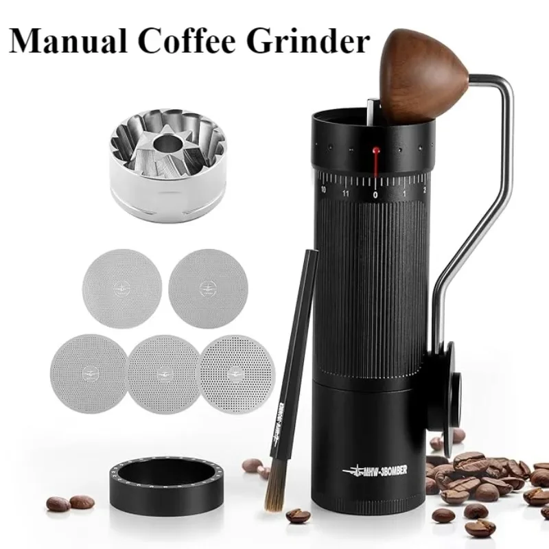 MHW-3BOMBER R3 Portable Adjustable Manual Coffee Grinder,Stainless Steel Cone Burr with 5 Sieves for Espresso French Press
MHW-3BOMBER R3 Portable Adjustable Manual Coffee Grinder,Stainless Steel Cone Burr with 5 Sieves for Espresso French Press