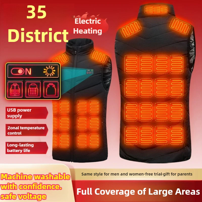 Mens Heated Vest 35/9 Areas USB Electric Self Heating Sleeveless Vest Women Warming Heated Jacket Snow Hunting Thermal Clothing
Mens Heated Vest 35/9 Areas USB Electric Self Heating Sleeveless Vest Women Warming Heated Jacket Snow Hunting Thermal Clothing