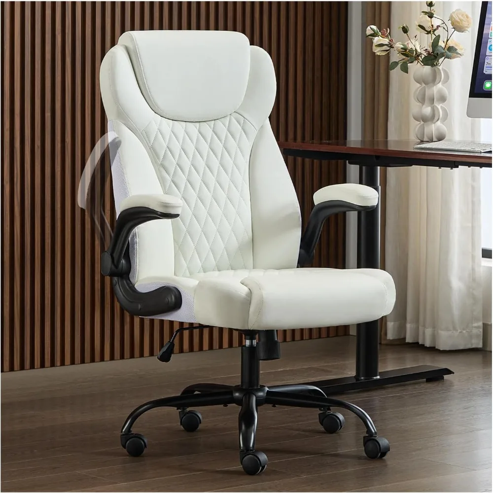 Office Chair, Executive Leather Chair Home Office Desk Chairs, Ergonomic Computer Desk Chair with Adjustable Flip-Up Arms, Lumba
Office Chair, Executive Leather Chair Home Office Desk Chairs, Ergonomic Computer Desk Chair with Adjustable Flip-Up Arms, Lumba