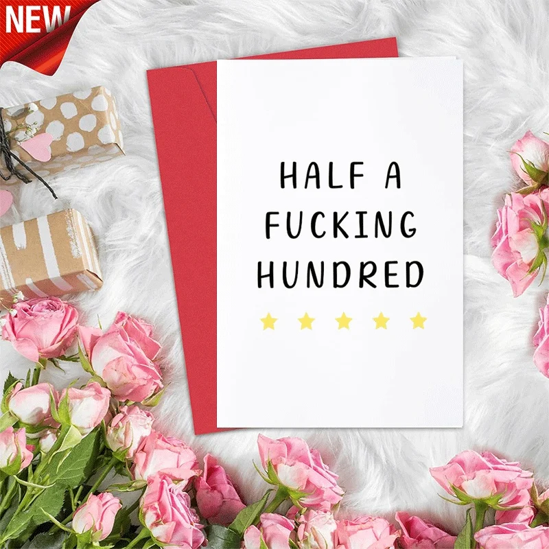 Funny 50th Birthday Greeting Card Half A Hundred Humorous Birthday Card for Men Women
Funny 50th Birthday Greeting Card Half A Hundred Humorous Birthday Card for Men Women