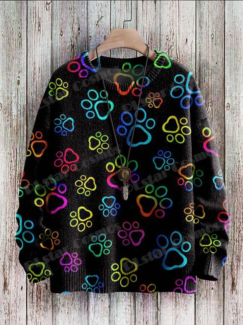 Winter Unisex Casual Knit Pullover Sweater Rainbow Gay Bear Paw Art Art Pattern 3D Printed Crewneck Knitted Sweaters KMY34
Winter Unisex Casual Knit Pullover Sweater Rainbow Gay Bear Paw Art Art Pattern 3D Printed Crewneck Knitted Sweaters KMY34