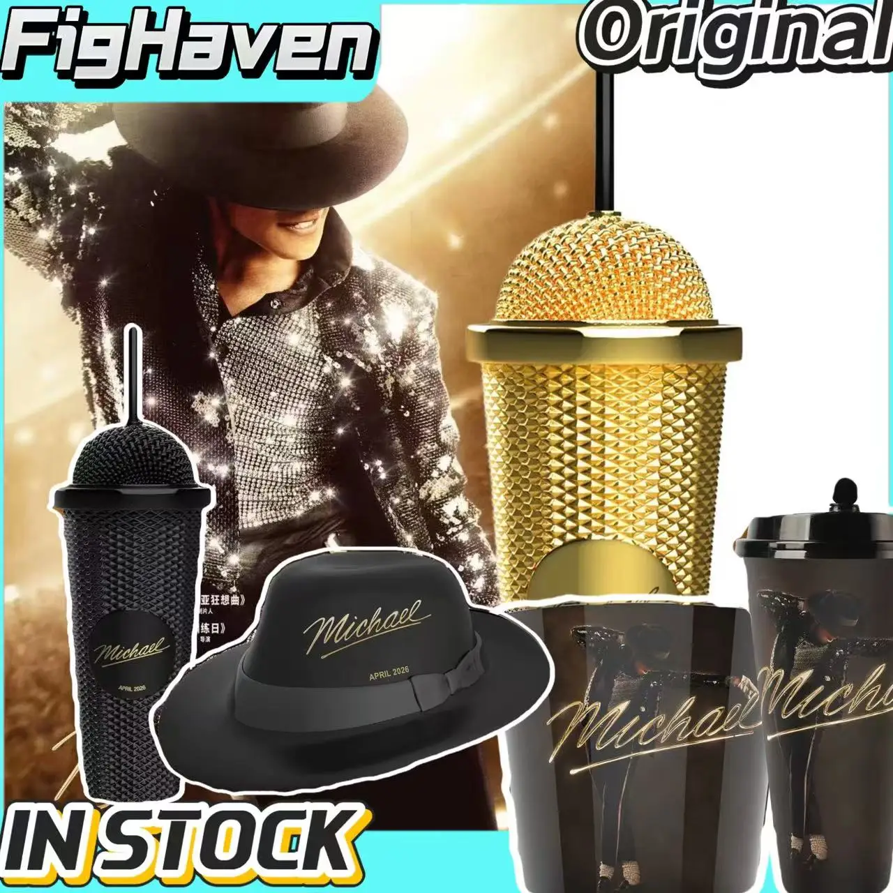 MJ Themed Merchandise Combo Set Fedora Hat Microphone Shaped Cup Popcorn Bucket Container Collectible Fan Gift for Movie Night
MJ Themed Merchandise Combo Set Fedora Hat Microphone Shaped Cup Popcorn Bucket Container Collectible Fan Gift for Movie Night
