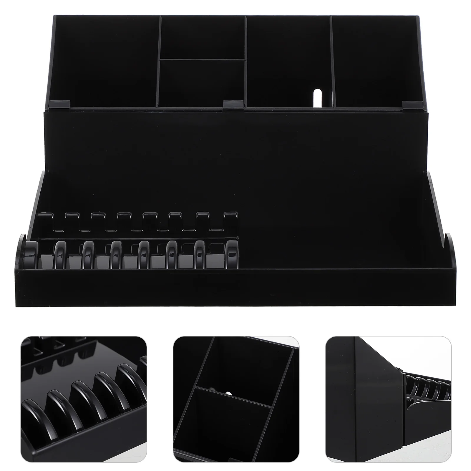 Haircut Tool Holder Black Scissors Comb Storage Box Durable Plastic Lightweight Travel Beard Clip ganzier For Barbers
Haircut Tool Holder Black Scissors Comb Storage Box Durable Plastic Lightweight Travel Beard Clip ganzier For Barbers