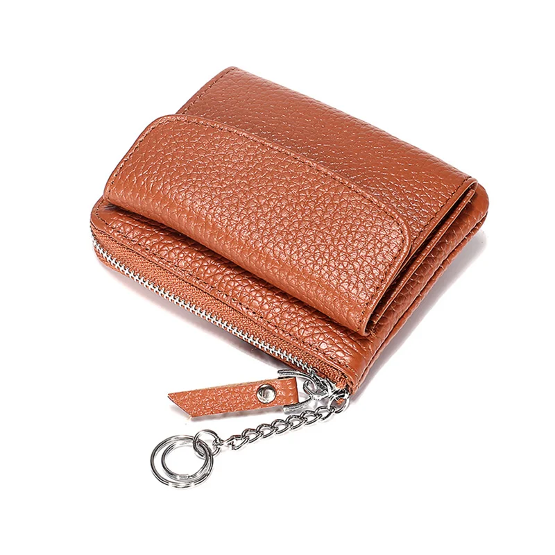 Genuine Leather Short Wallet with Mini Key Chain Credit Card Holder Coin Purse Zipper Buckle Female Bag Coin Organizer Clutch
Genuine Leather Short Wallet with Mini Key Chain Credit Card Holder Coin Purse Zipper Buckle Female Bag Coin Organizer Clutch