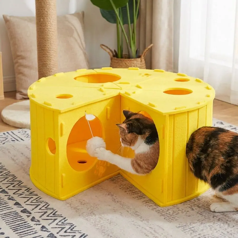 Wear-Resistant Felt Cat Bed Breathable Detachable Cheese Tunnel Bed Comfortable Sleeping Half-Closed Cat Cheese House All-Season
Wear-Resistant Felt Cat Bed Breathable Detachable Cheese Tunnel Bed Comfortable Sleeping Half-Closed Cat Cheese House All-Season