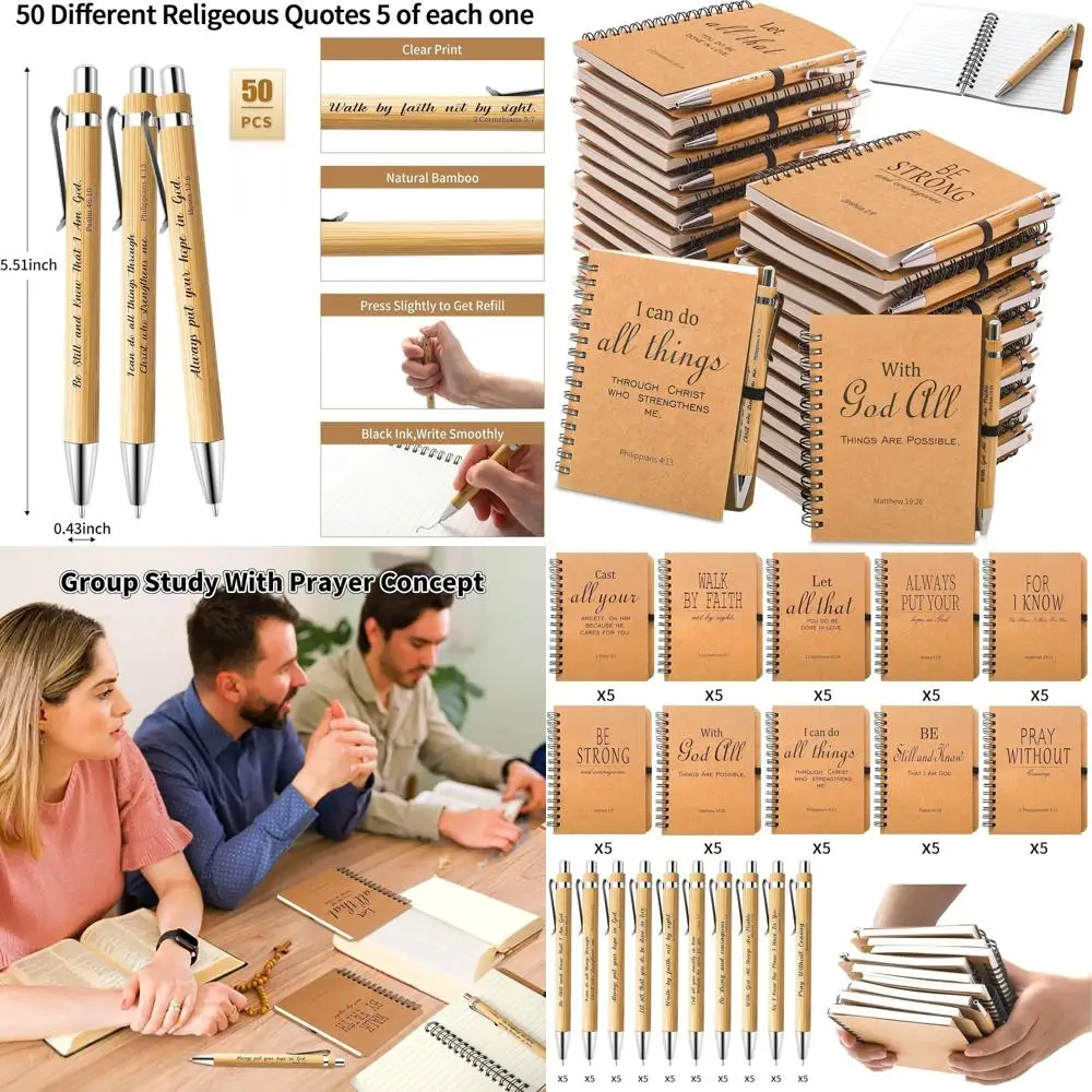 Массовые христианские спиральные блокноты с ручками: 50 комплектов для библейских стихов, молитв и вдохновляющих подарков для церкви
Массовые христианские спиральные блокноты с ручками: 50 комплектов для библейских стихов, молитв и вдохновляющих подарков для церкви