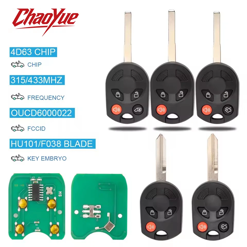 ChaoYueemote Car Key For Ford C-Max Edge Escape Focus Lincoln Mazda Mercury 315/434Mhz OUCD6000022 AFTS 4D63 Chip
ChaoYueemote Car Key For Ford C-Max Edge Escape Focus Lincoln Mazda Mercury 315/434Mhz OUCD6000022 AFTS 4D63 Chip
