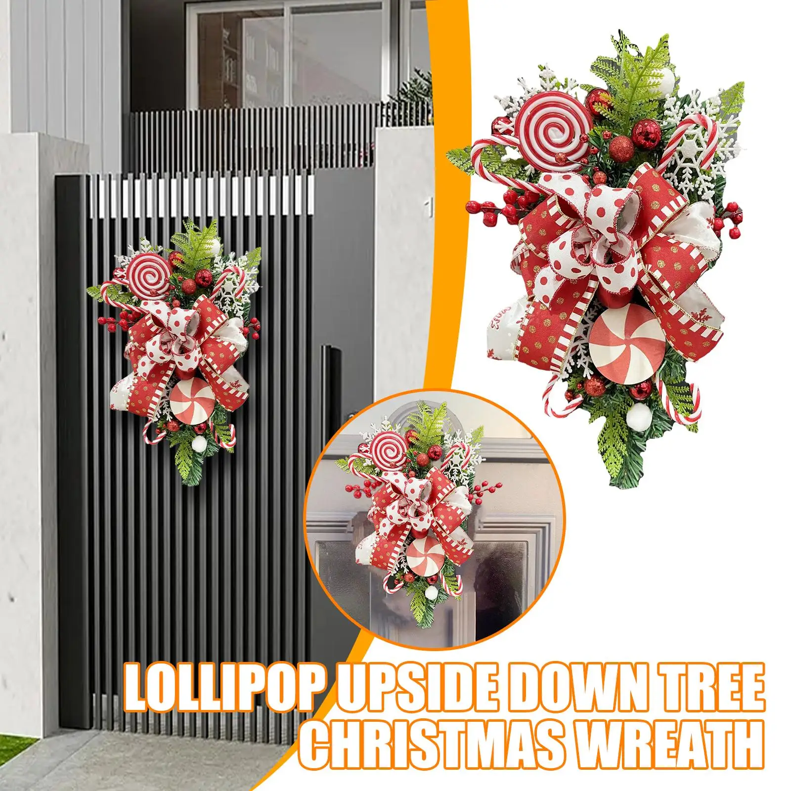 Christmas Lollipop Wreath Red Bownot Decoration Xmas Front Door Garland Hanging Ornament Home Party Decoration New Year Supplies
Christmas Lollipop Wreath Red Bownot Decoration Xmas Front Door Garland Hanging Ornament Home Party Decoration New Year Supplies