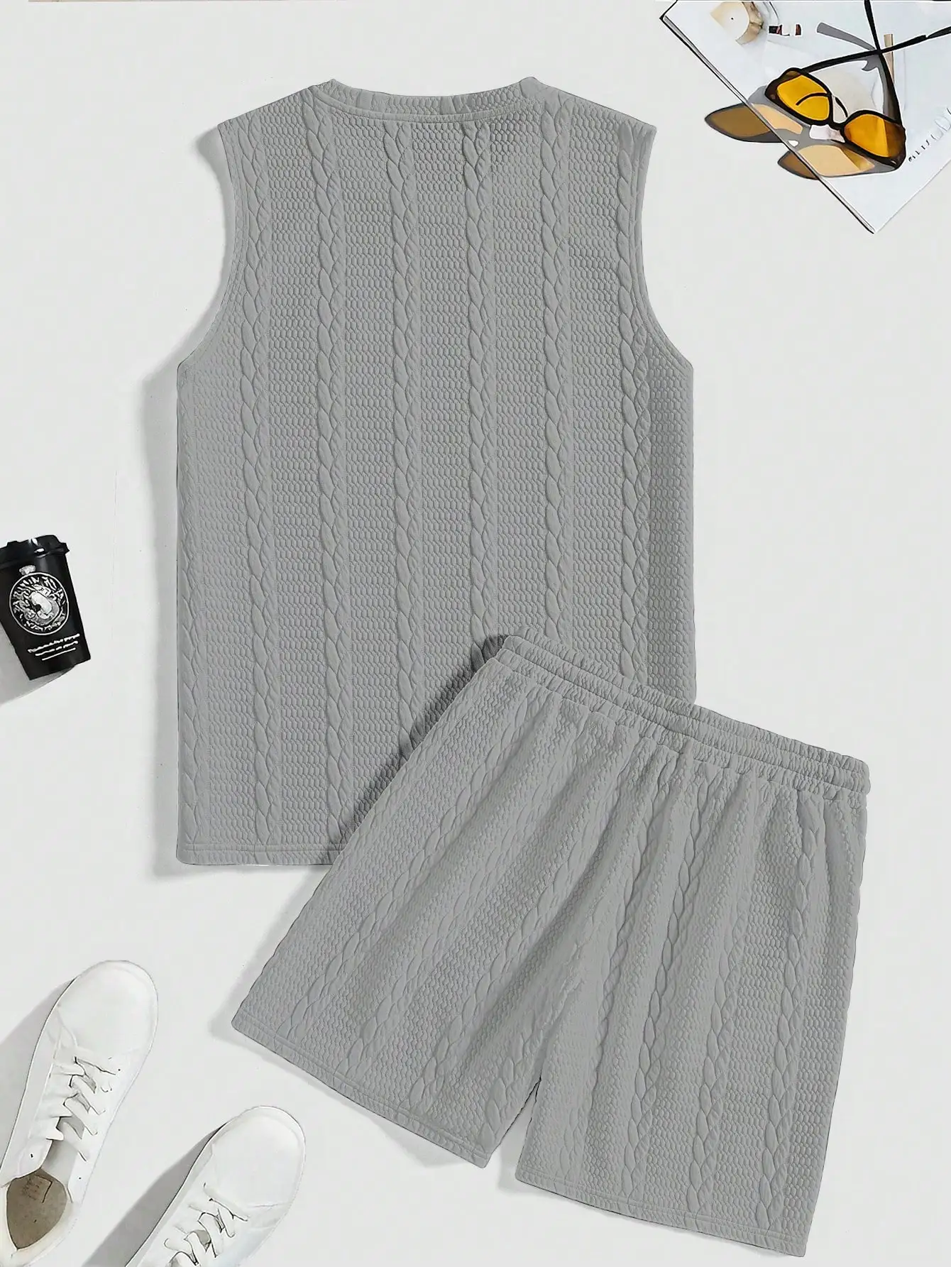 Men's Knitted Tank Top And Shorts Two Piece Set Casual Sleeveless Outfit
Men's Knitted Tank Top And Shorts Two Piece Set Casual Sleeveless Outfit