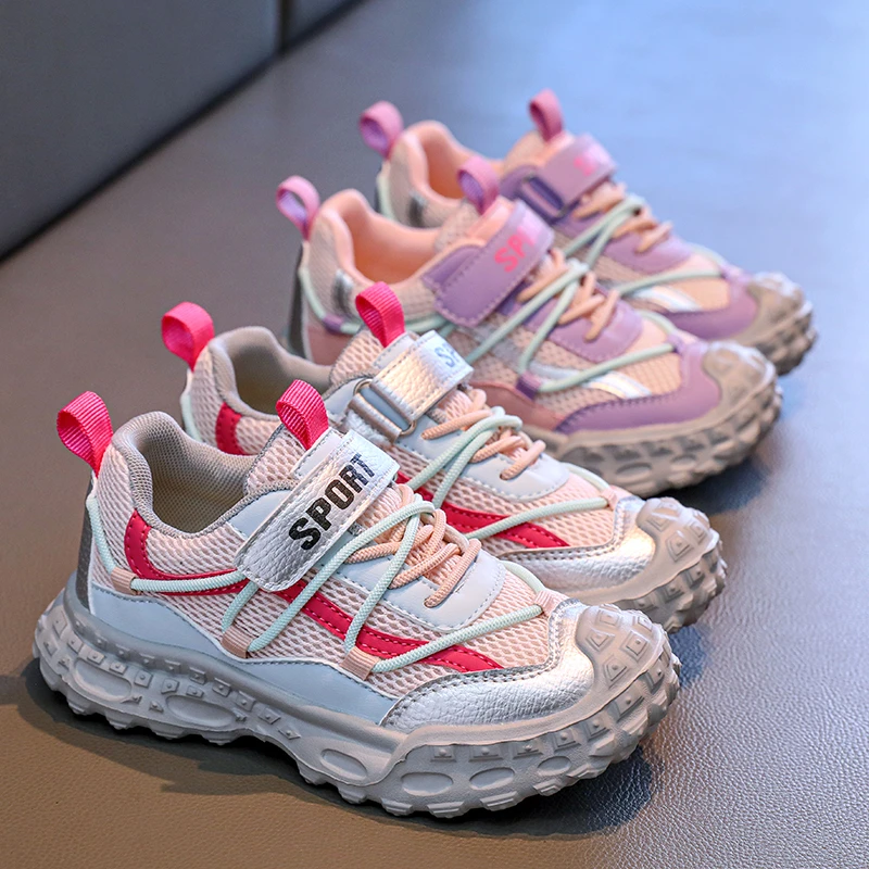 Girls Sneakers New Fashion Patchwork Children's Causal Basketball Shoes Mesh School Breathable Kids Students Sport Shoes Soft 
Girls Sneakers New Fashion Patchwork Children's Causal Basketball Shoes Mesh School Breathable Kids Students Sport Shoes Soft