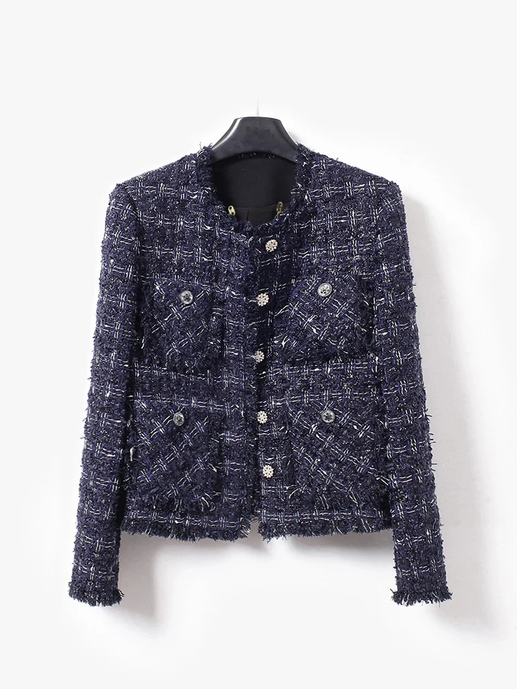 2025 fashionable and elegant round neck single-breasted light luxury socialite noble high-end temperament design tweed jacket
2025 fashionable and elegant round neck single-breasted light luxury socialite noble high-end temperament design tweed jacket