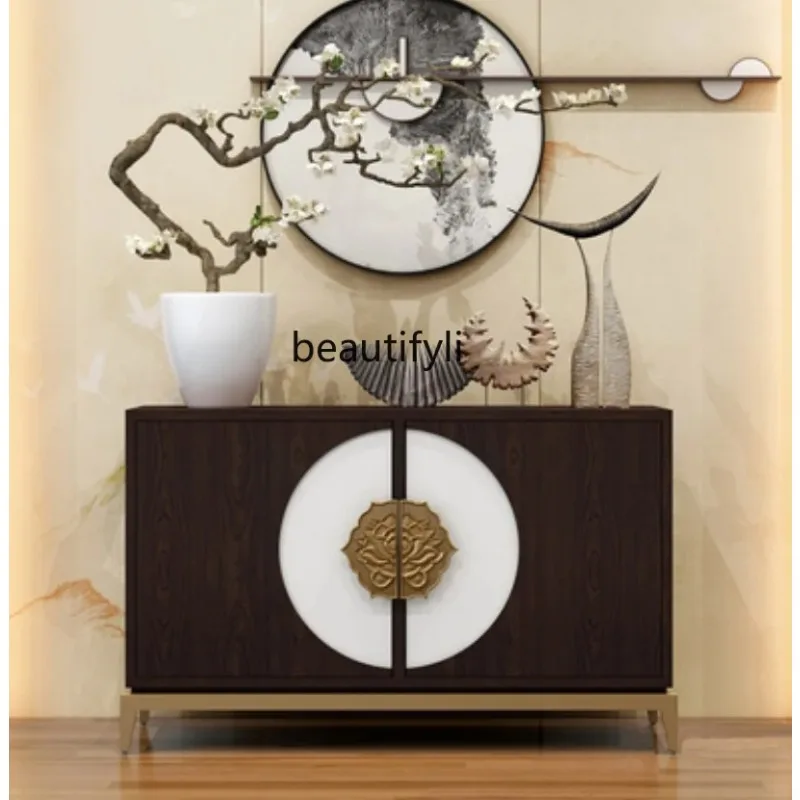 New Chinese entrance table Zen solid wood shoe cabinet End view table Light luxury household decoration cabinet
New Chinese entrance table Zen solid wood shoe cabinet End view table Light luxury household decoration cabinet