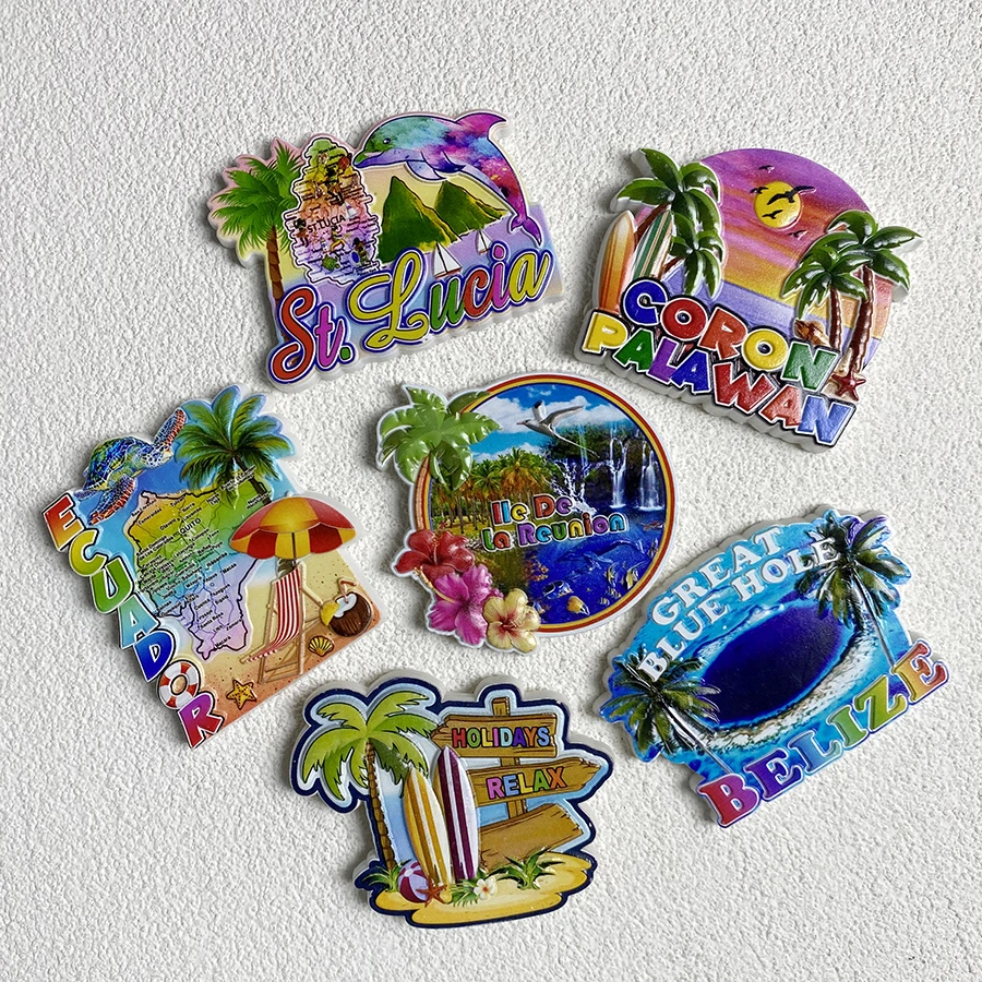 St. Lucia, Ecuaador, Crown Palawan, Belize refrigerator stickers, tourist souvenirs, magnetic stickers, tourist gifts
St. Lucia, Ecuaador, Crown Palawan, Belize refrigerator stickers, tourist souvenirs, magnetic stickers, tourist gifts