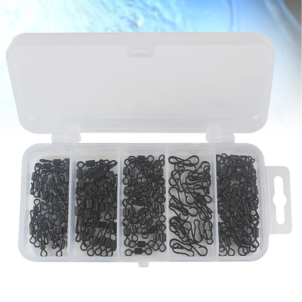 150pcs Fishing Swivels Snap Connectors Barrel Ball Bearing Durable High Quality Metal Storage Case Portable Anti Corrosion
150pcs Fishing Swivels Snap Connectors Barrel Ball Bearing Durable High Quality Metal Storage Case Portable Anti Corrosion